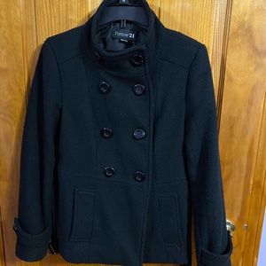 Women’s winter black pea coat